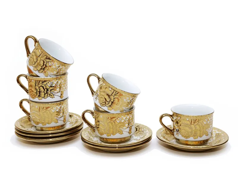Vicenza CRY83 Cangkir Set Kopi dan Teh Motif Gemini