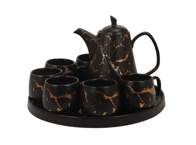 Vicenza TM89 Perlengkapan Minum Motif Marmer 10 Buah
