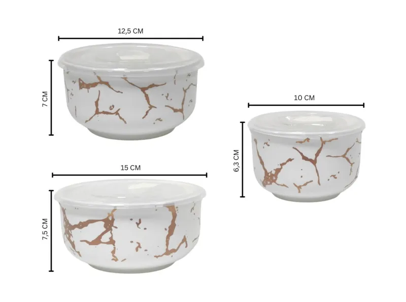 Vicenza BM780 Wadah Makanan Motif Marmer - Putih