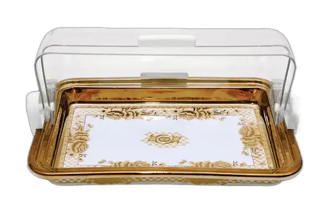 Vicenza CRP139 Tempat Roti dengan Tutup Geser Motif Chrome