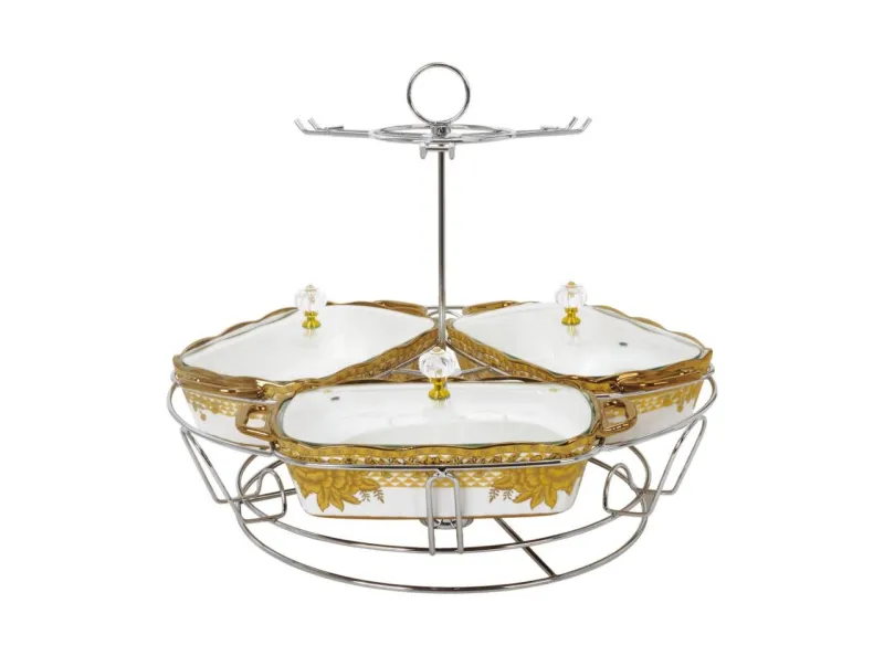 Vicenza CR918CH Penghangat Makanan Persegi Panjang Motif Chrome